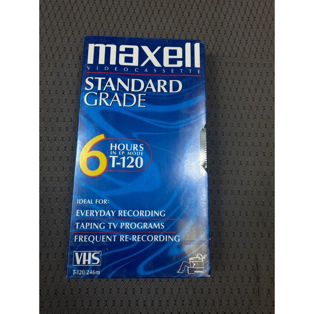 Maxell Standard Grade Blank Video Cassette VHS Tape T-120 NEW
